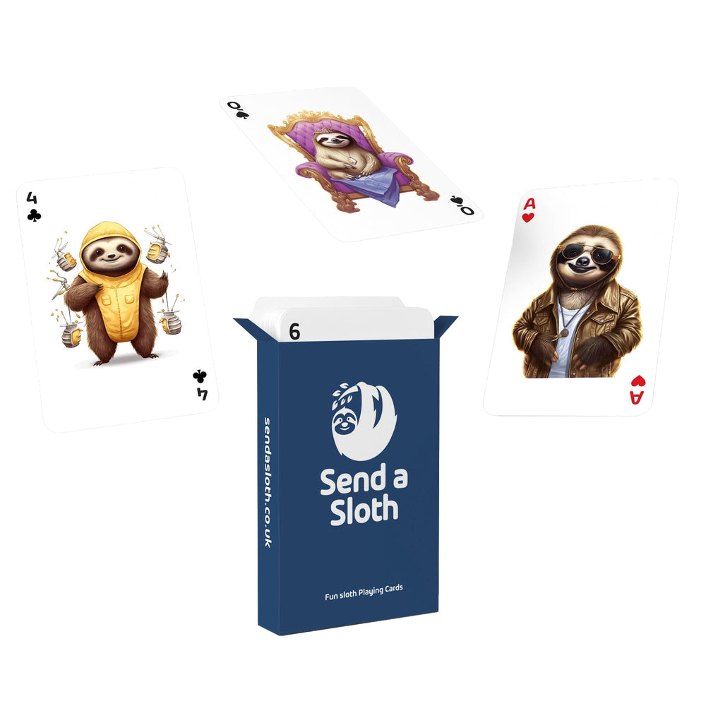 SEND A SLOTH sloth illustrations card face highlights detailed imagery for collectors.