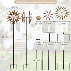 Senflame wind spinner large-dims 63-inch-tall 13-4-inch-wide demonstrates bold presence.