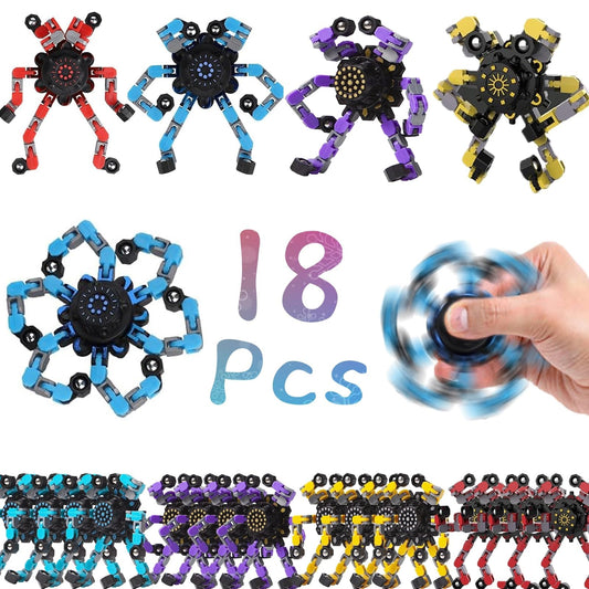 Sengtin deformable fidget spinner chains in vibrant colors for stress relief and focus.