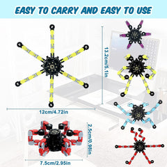 Sengtin spinning chain toy demonstrates adjustable links for creative shapes.
