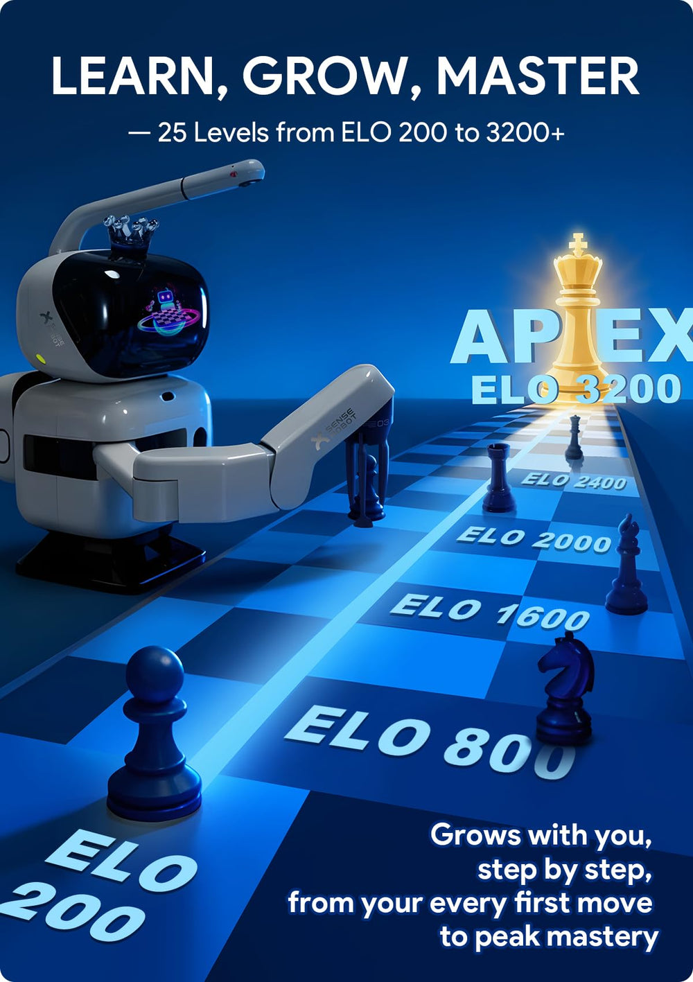 Sense Robot with Lichess integration enables online play with coaching.
