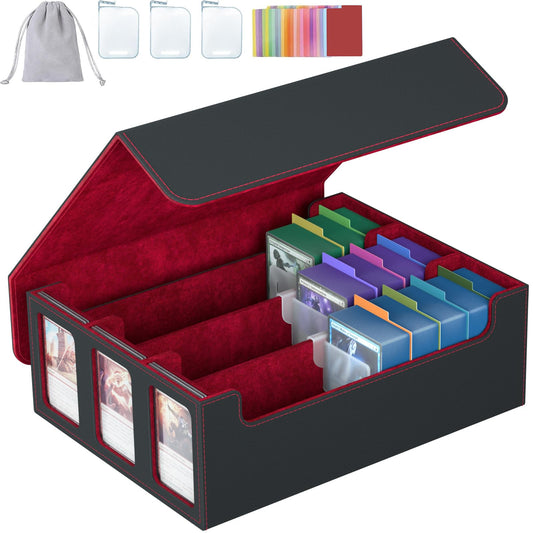 SENVINI 3-row storage box organizes 2,400+ cards for quick access
