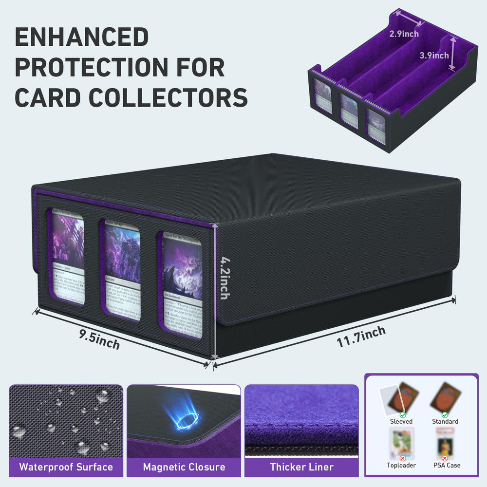 Premium PU leather finish adds stylish protection for your collection.