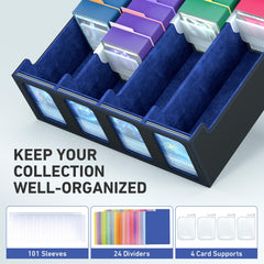 SENVINI dividers and four adjustable supports organize cards upright.