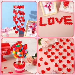 SEPGLITTER home decor accents with red felt hearts for DIY crafts.
