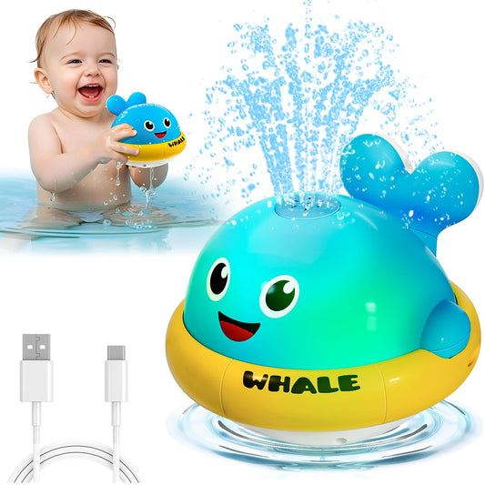 SEPHIX light-up whale bath toy sprinkler enhances bath time with colorful spray