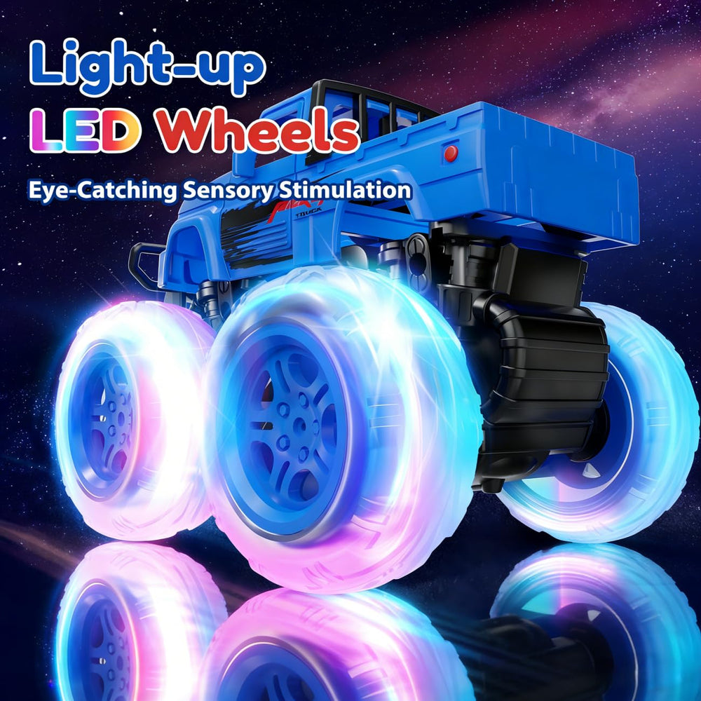 SEPHIX Monster Truck 2-pack side view with bold colors for pretend play