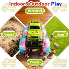 SEPHIX Monster Truck push go action highlighting battery-free fun