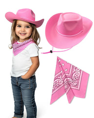 SeptCity pink toddler cowboy hat with adjustable strap for secure fit.