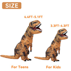Servllcell inflatable dinosaur costume kid side view, comfortable wear during long events.