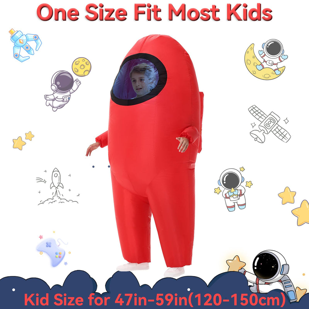 Servllcell space costume with blower enables quick inflation