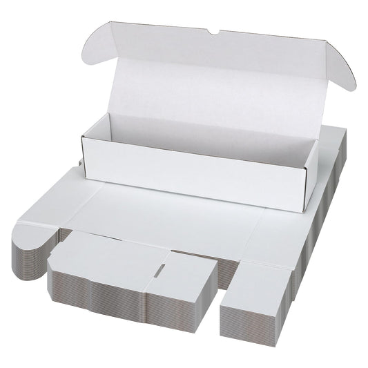 Serwrsw bulk card storage box outer view; sturdy white design for shipping.