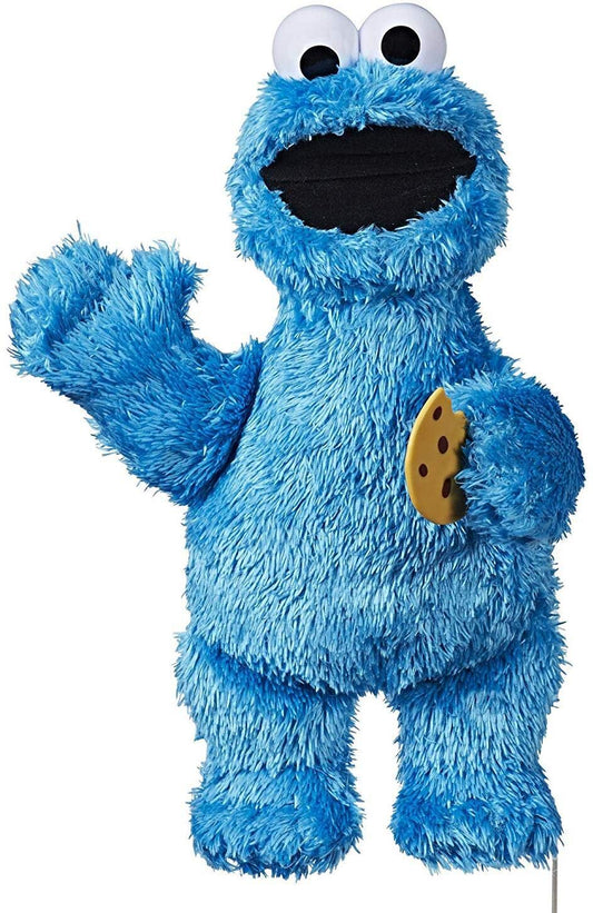 Sesame Street Cookie Monster plush, full 13-inch size, soft blue fur perfect for cuddling.