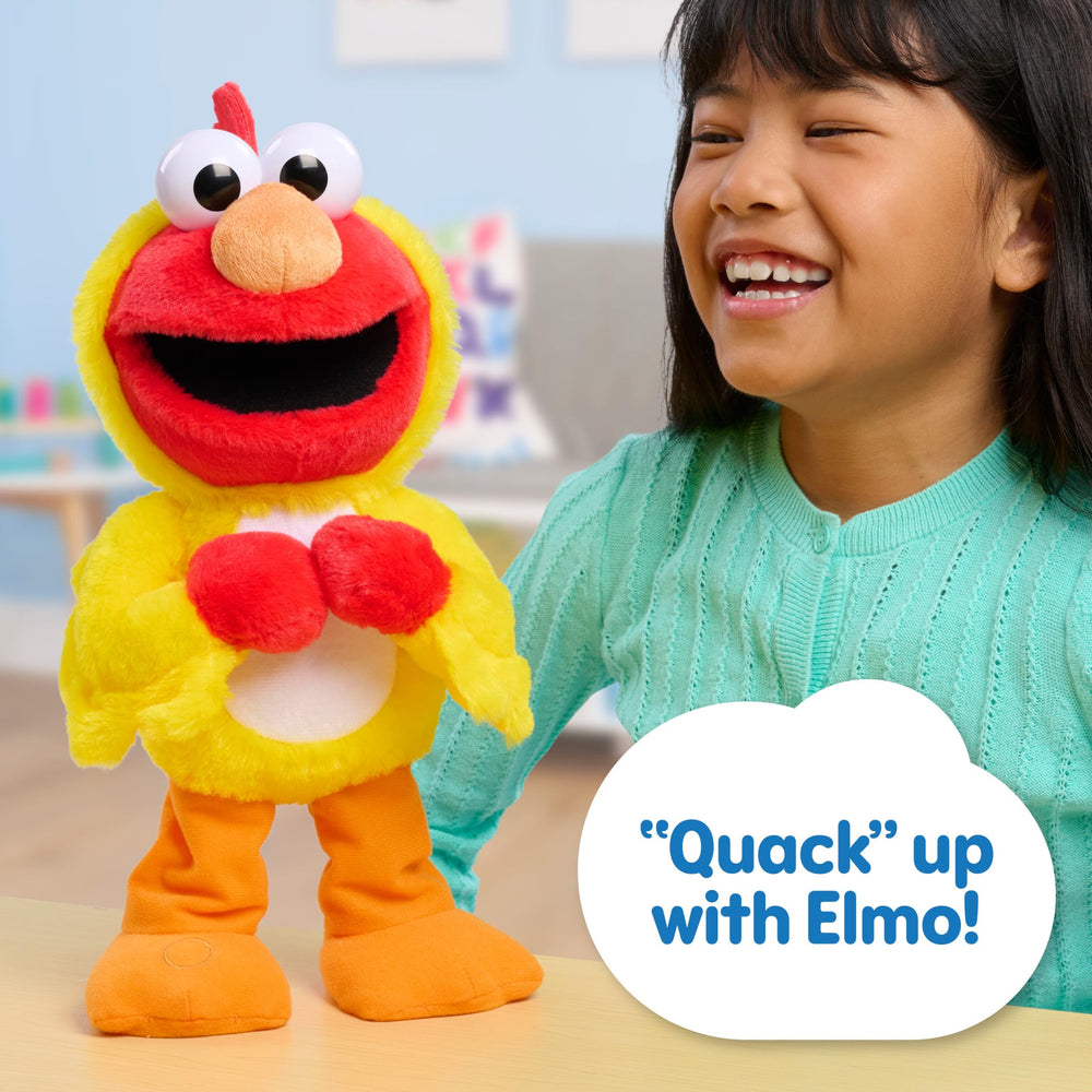 Elmo quacks jokes mode to inspire pretend play