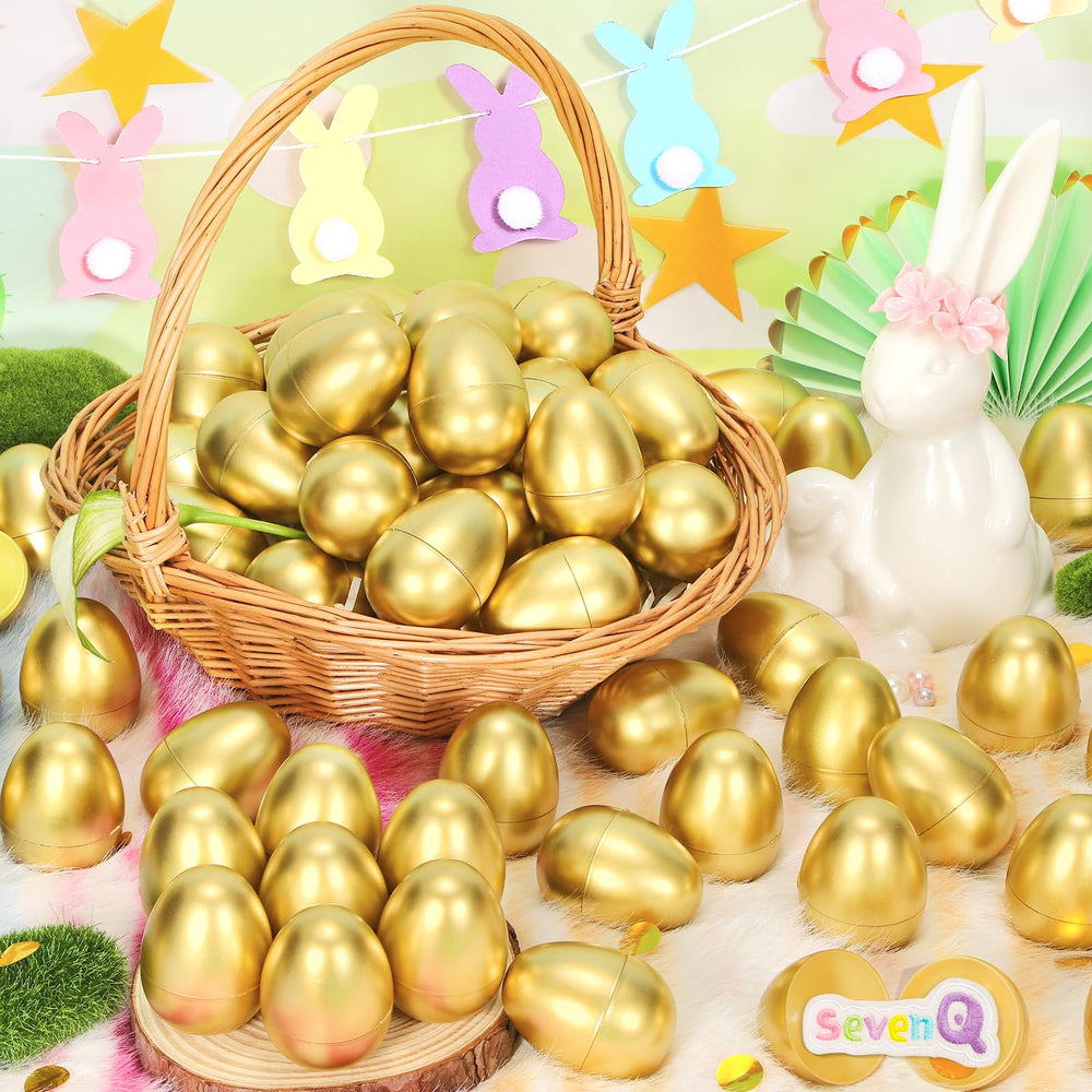SevenQ golden Easter eggs open from the middle with secure hinge