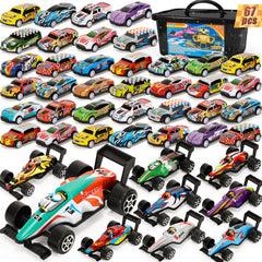 SevenQ pull-back cars, front view, ideal party favors for kids.