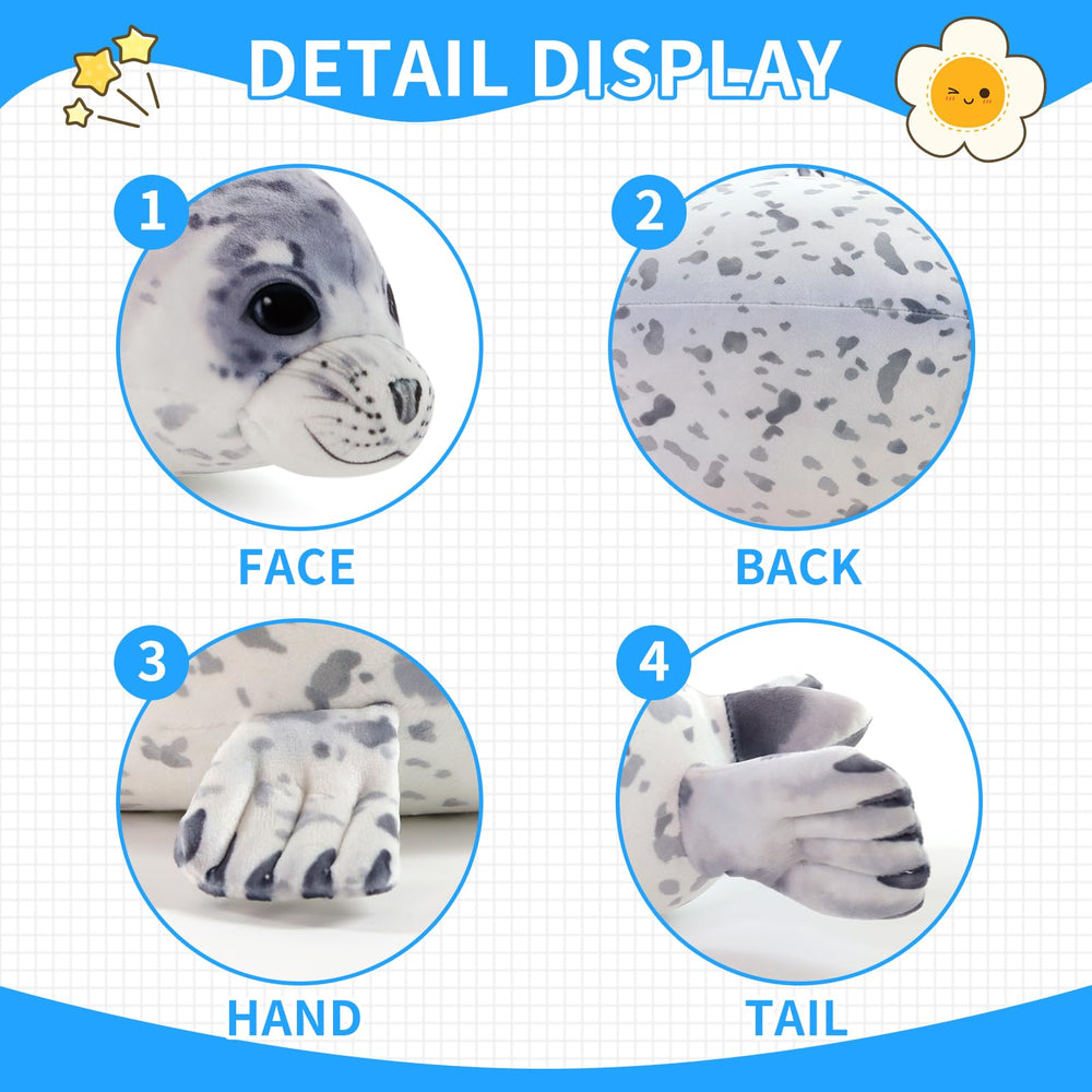 Sew Butiful Seal lifelike eyes enhance the toy's charming presence.