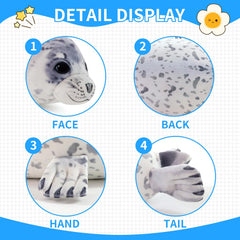 Sew Butiful Seal lifelike eyes enhance the toy's charming presence.