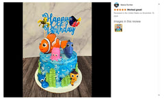 Seyal Findng Nmo topper complements ocean-themed parties and decorations.