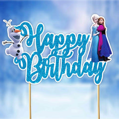 Seyal Frozn Happy Birthday Topper easy-to-use insert for quick setup.