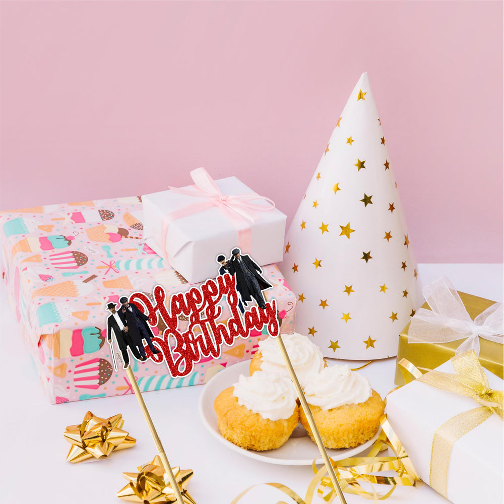 Seyal Peaky Blindrs Happy Birthday Topper table display for dessert setups