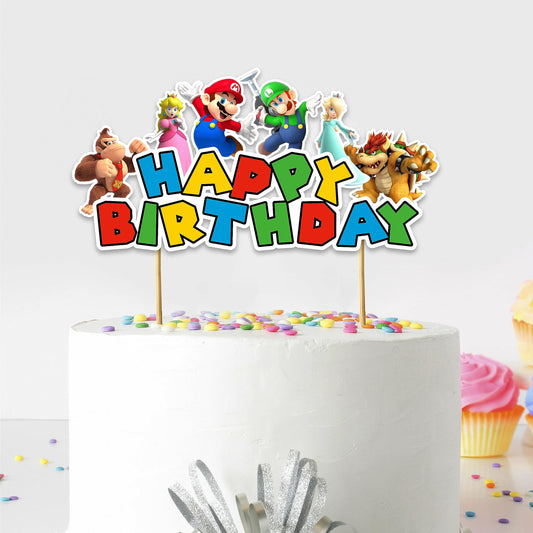 Seyal vintage video game topper creates a nostalgic birthday cake centerpiece