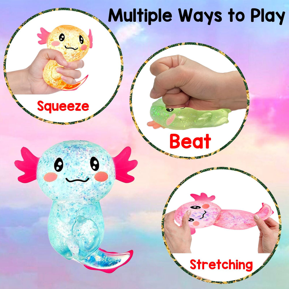 Sezua axolotl squishy stress ball orange ready for squeeze