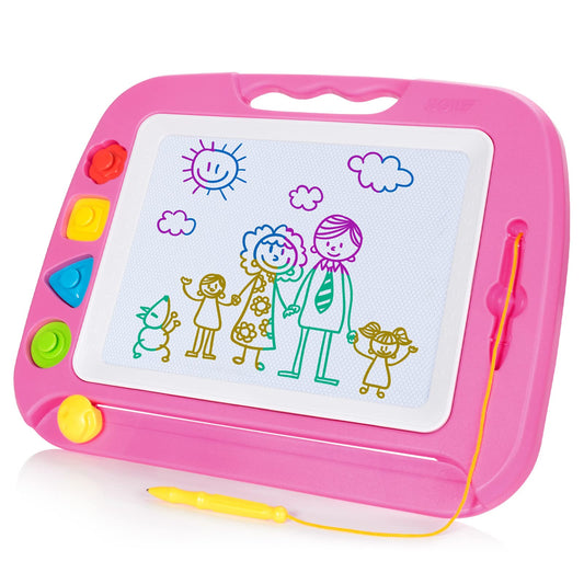 SGILE large drawing board in pink with a spacious 16x13 inch surface for kids.