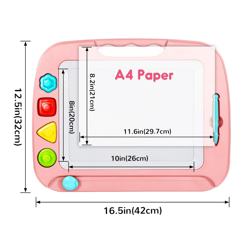 SGILE magnetized stamps stay attached to the pad, reducing misplacement while playing.