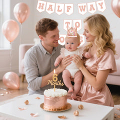 Shanmorine baby girl setup for milestone photos and cake smash