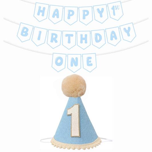 Shanmorine blue 1st birthday hat for baby boy photos