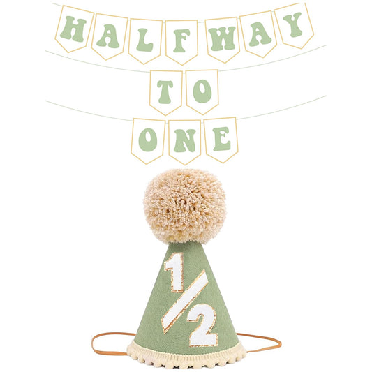 Shanmorine half birthday hat in sage green for adorable milestone photos
