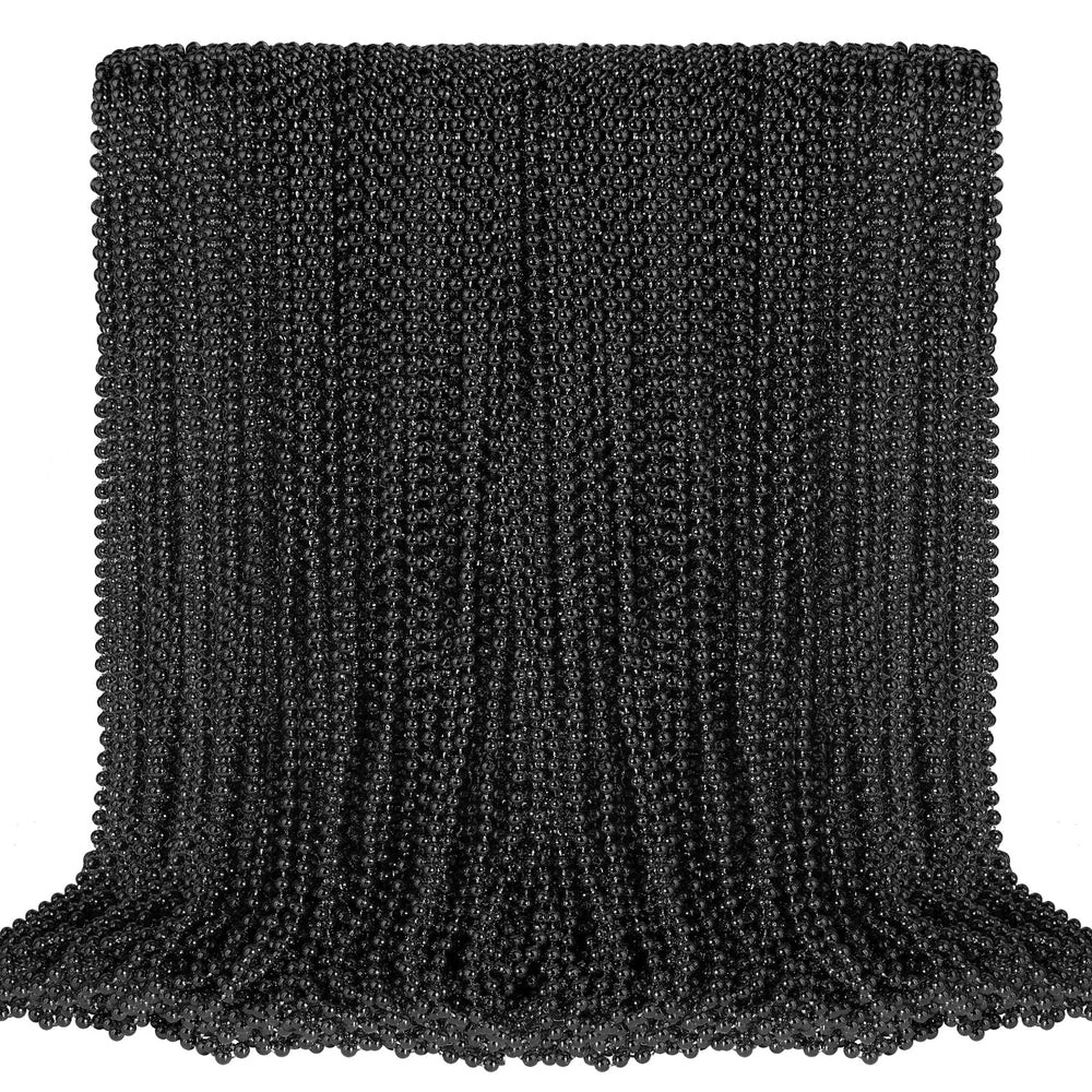 SHAOQINLIN 100-piece black bead necklace pack for bulk party decorating.