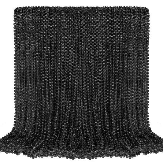 SHAOQINLIN 100-piece black bead necklace pack for bulk party decorating.