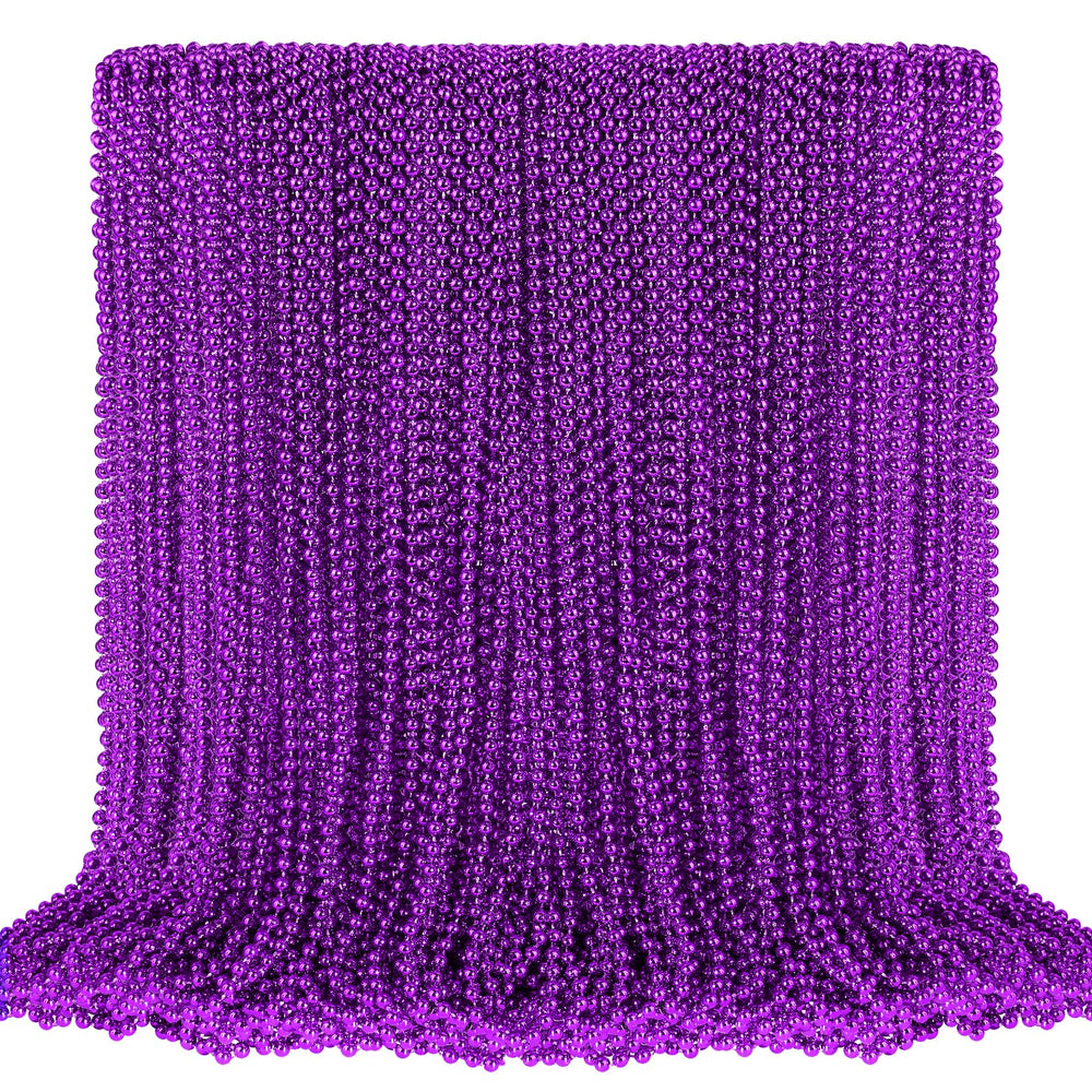 SHAOQINLIN 100pcs purple Mardi Gras beads for party decor and parade throws