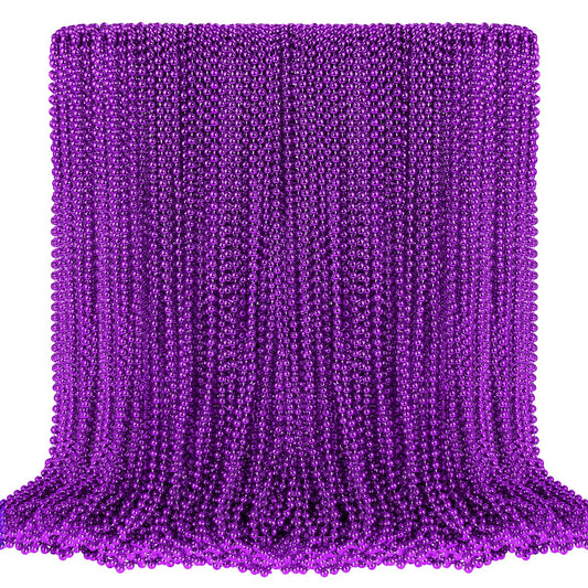 SHAOQINLIN 100pcs purple Mardi Gras beads for party decor and parade throws