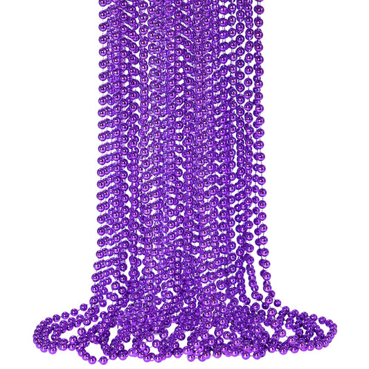 SHAOQINLIN 12-piece purple Mardi Gras beads for festive parades and throws