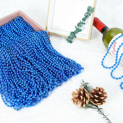 SHAOQINLIN oval blue beads necklace with perimeter around 30.5 inches.