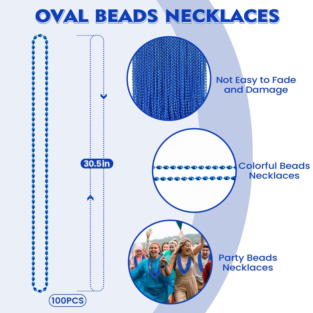 SHAOQINLIN blue Mardi Gras beads suited for vibrant Christmas and holiday celebrations.