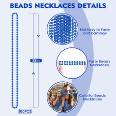 SHAOQINLIN blue Mardi Gras beads perfect for party throws and celebrations.