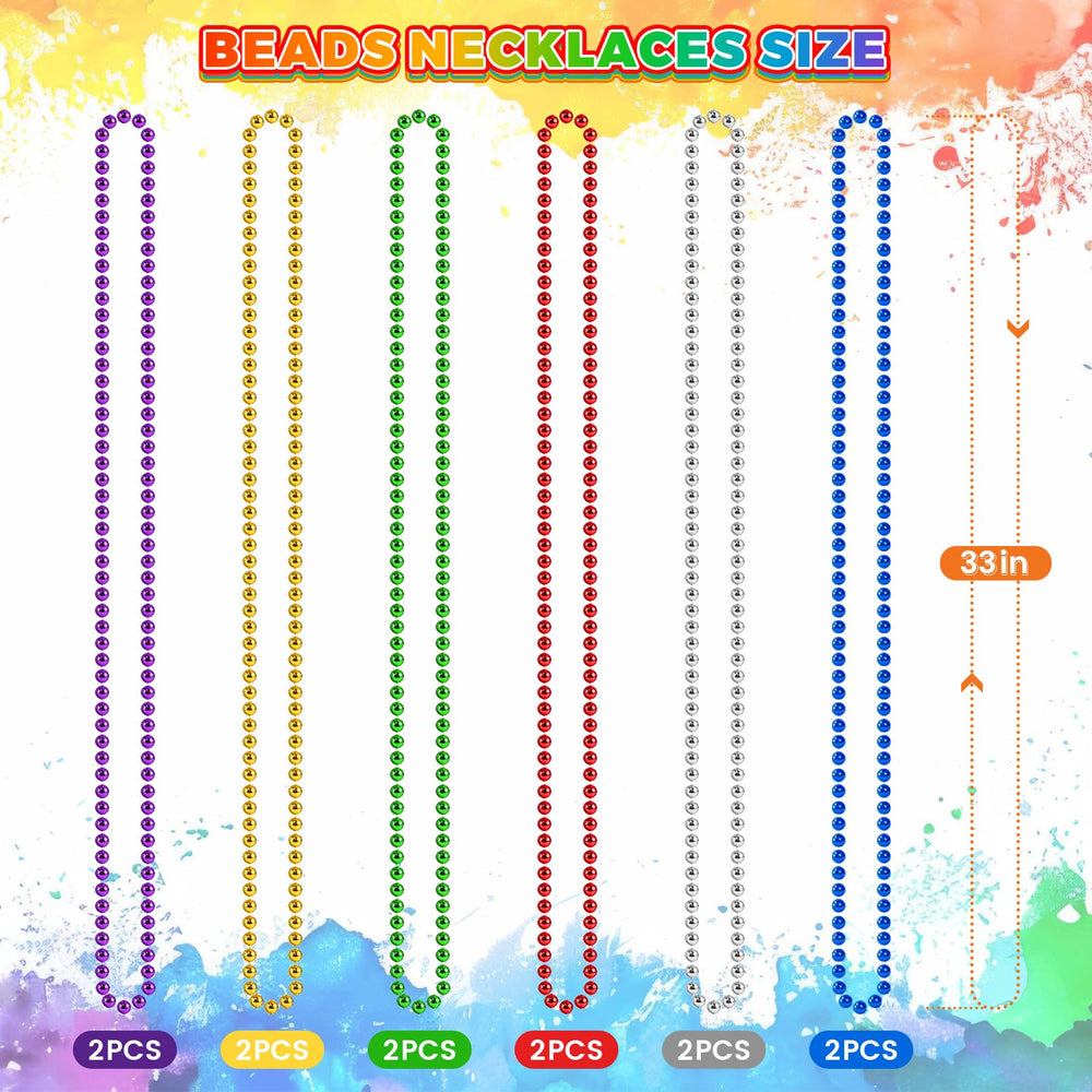 SHAOQINLIN six-color bead necklace on display for lively party decor.