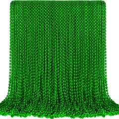 SHAOQINLIN green oval beads necklace, 100-piece pack for bulk party decorations.