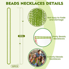SHAOQINLIN light green beads with vibrant shine for festive Mardi Gras.