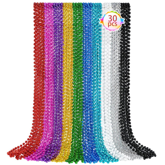 SHAOQINLIN Mardi Gras beads necklace set in 10 colors for festive wear.