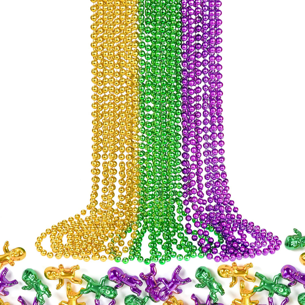 SHAOQINLIN Mardi Gras beads 33-inch display for vibrant party decorations