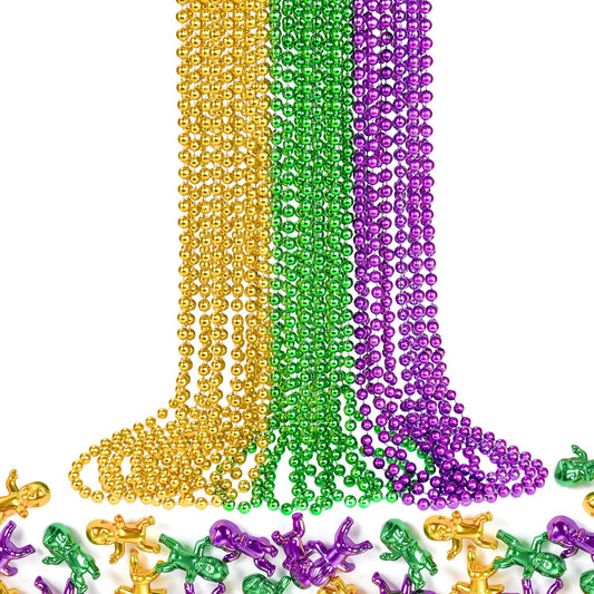 SHAOQINLIN Mardi Gras beads 33-inch display for vibrant party decorations