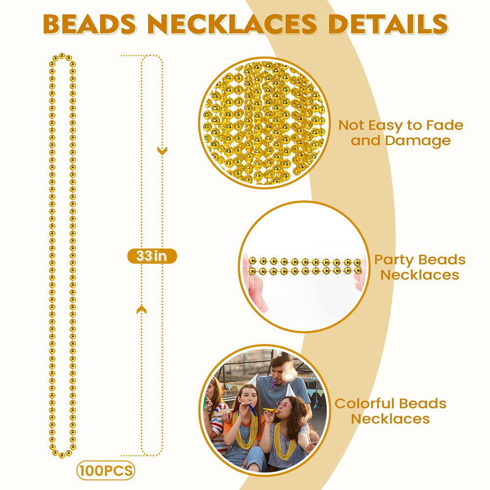 SHAOQINLIN Mardi Gras gold beads ideal for vibrant parades and giftable favors.