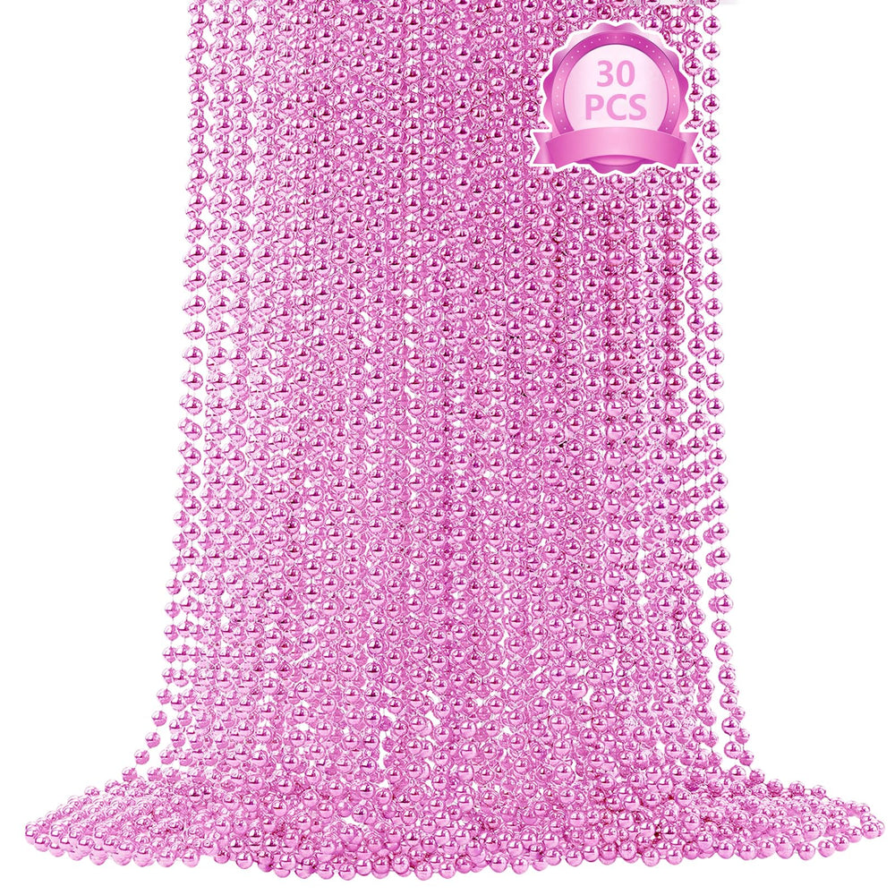 SHAOQINLIN pink bead necklace, 33-inch length, ideal for versatile party styling.