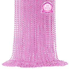 SHAOQINLIN pink bead necklace, 33-inch length, ideal for versatile party styling.