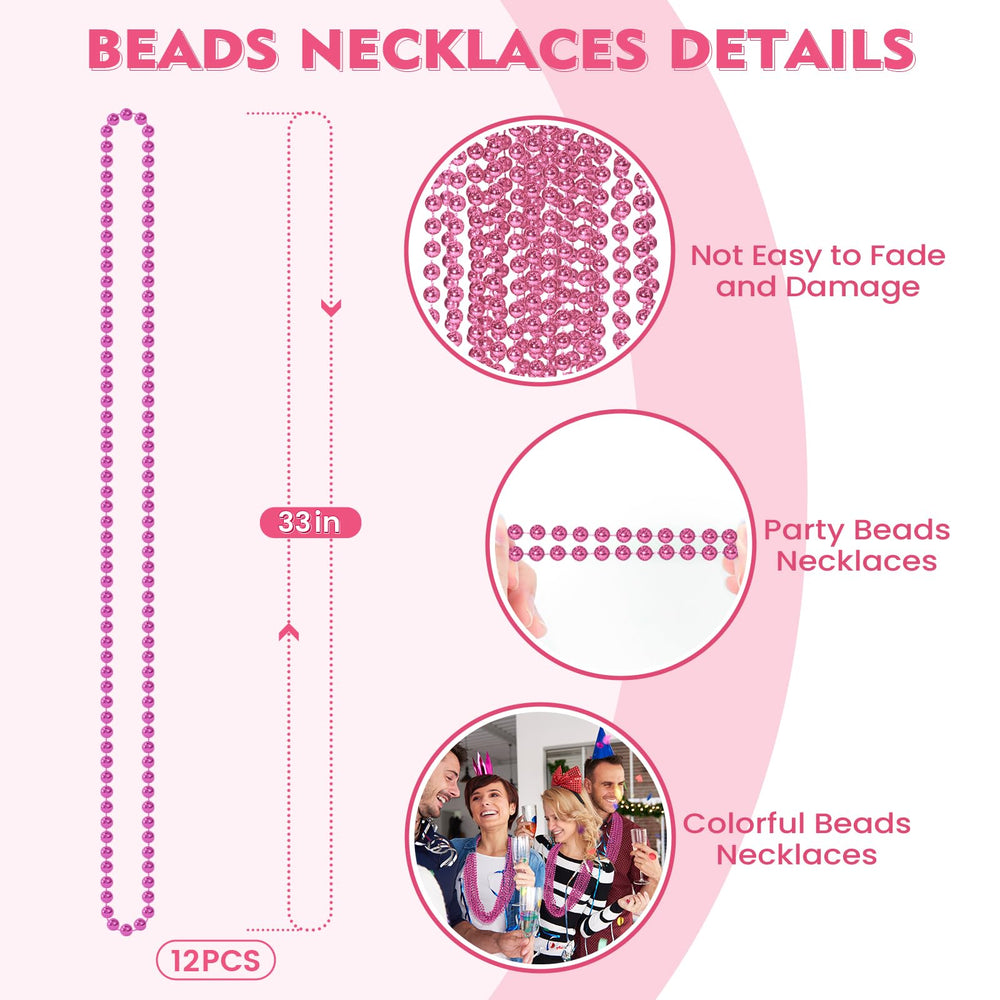 SHAOQINLIN pink Mardi Gras beads worn for festive styling